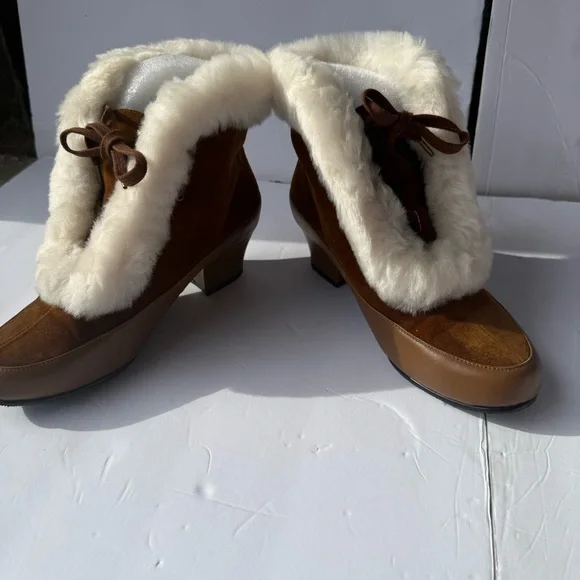 Cozy Brown Fur-Trimmed Winter Boots - Picture 4 of 10